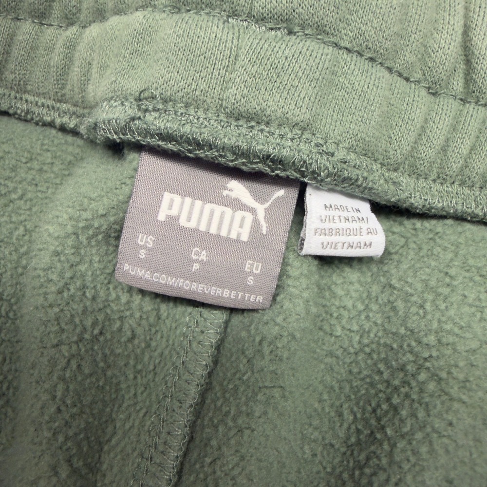 Puma Joggers Womens Small Teal Fleece Sweatpants Drawstring Cozy Relaxed Casual - Picture 4 of 9